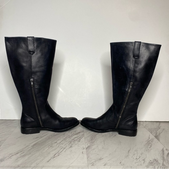 Born Shaunie Black Leather Wide Calf Riding Boot 6M - Picture 5 of 15